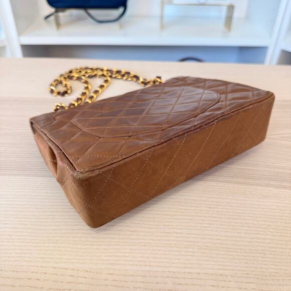 Chanel Lambskin Double Flap Vintage 1988 24K Gold Brown - Picture 12 of 16